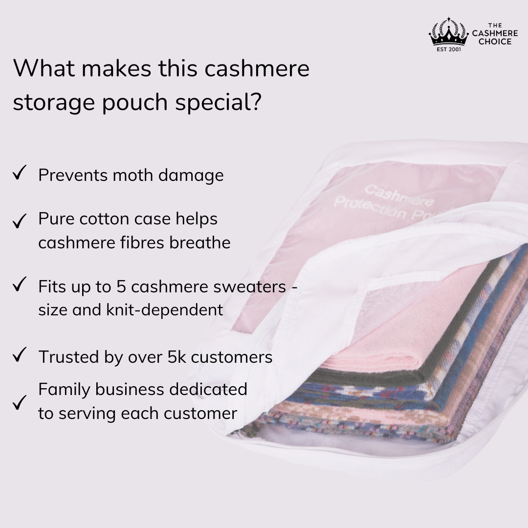 Cashmere Storage Bag | Anti Moth | Breathable Cotton Knitwear Pouch