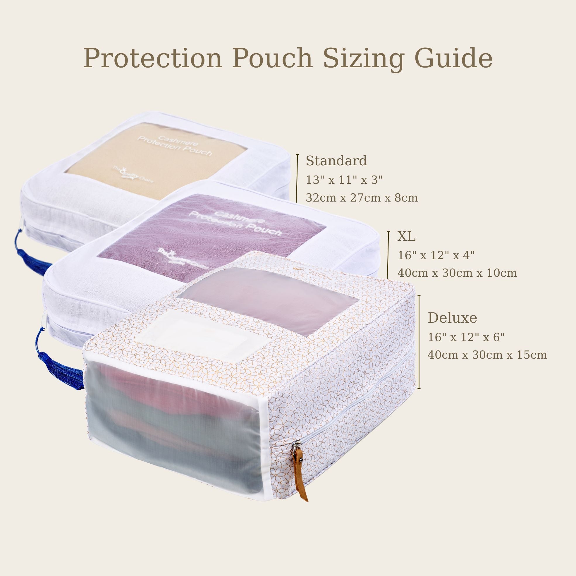 Cashmere Storage Bag | Breathable Cotton | Choose Standard or XL or Deluxe