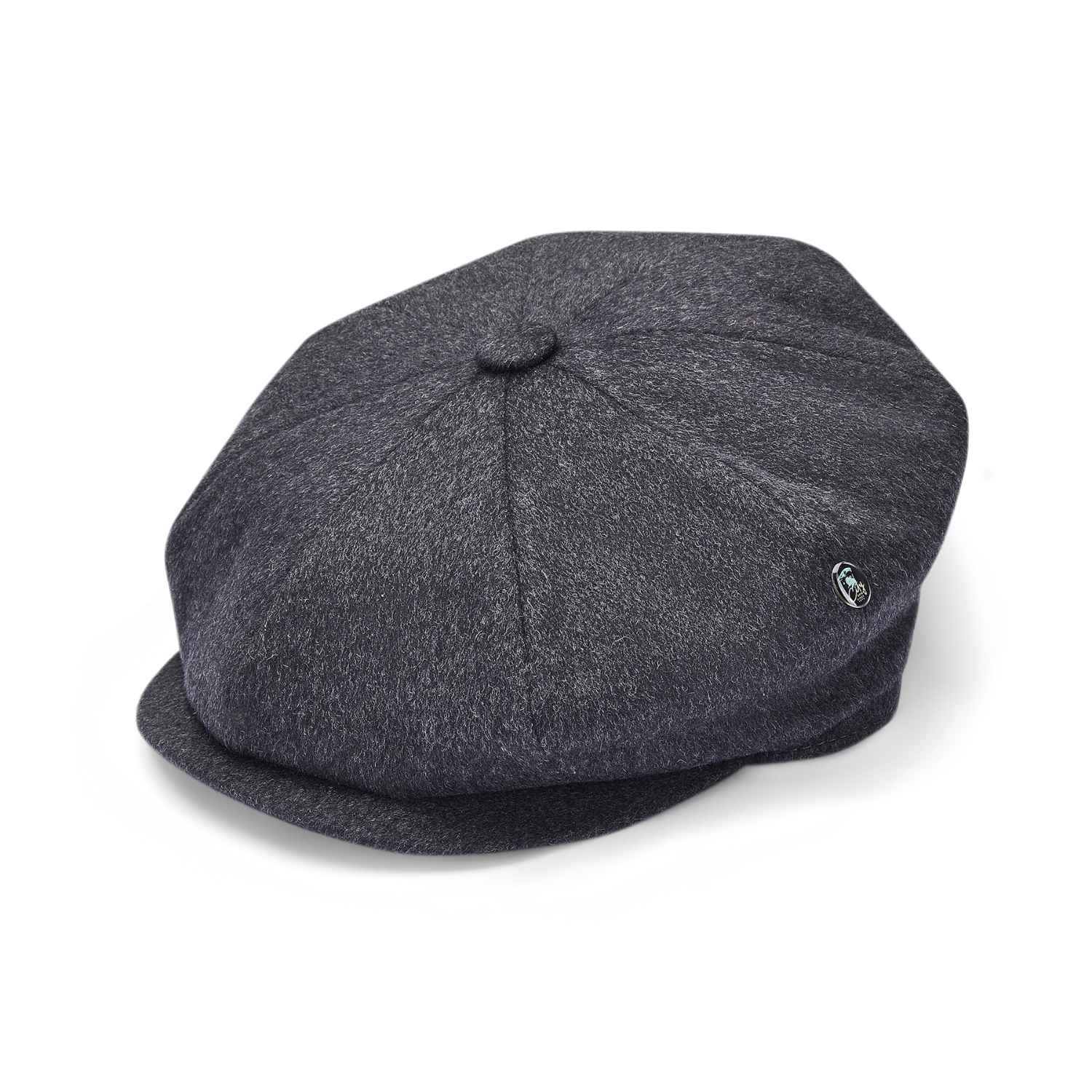 Grey 8-Piece Baker Boy Hat by City Sport , Side view
