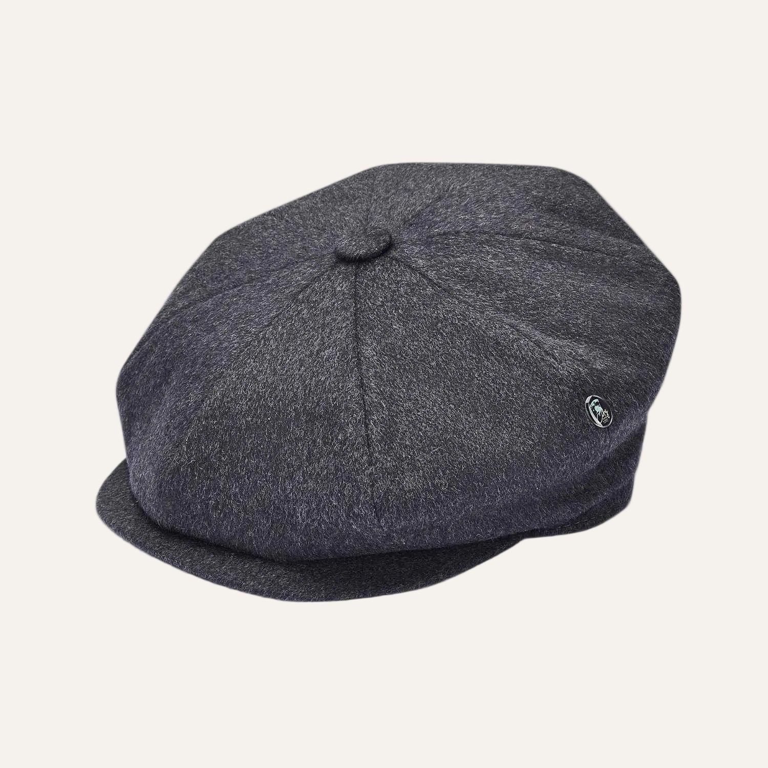 Grey 8-Piece Baker Boy Hat by City Sport , Side view