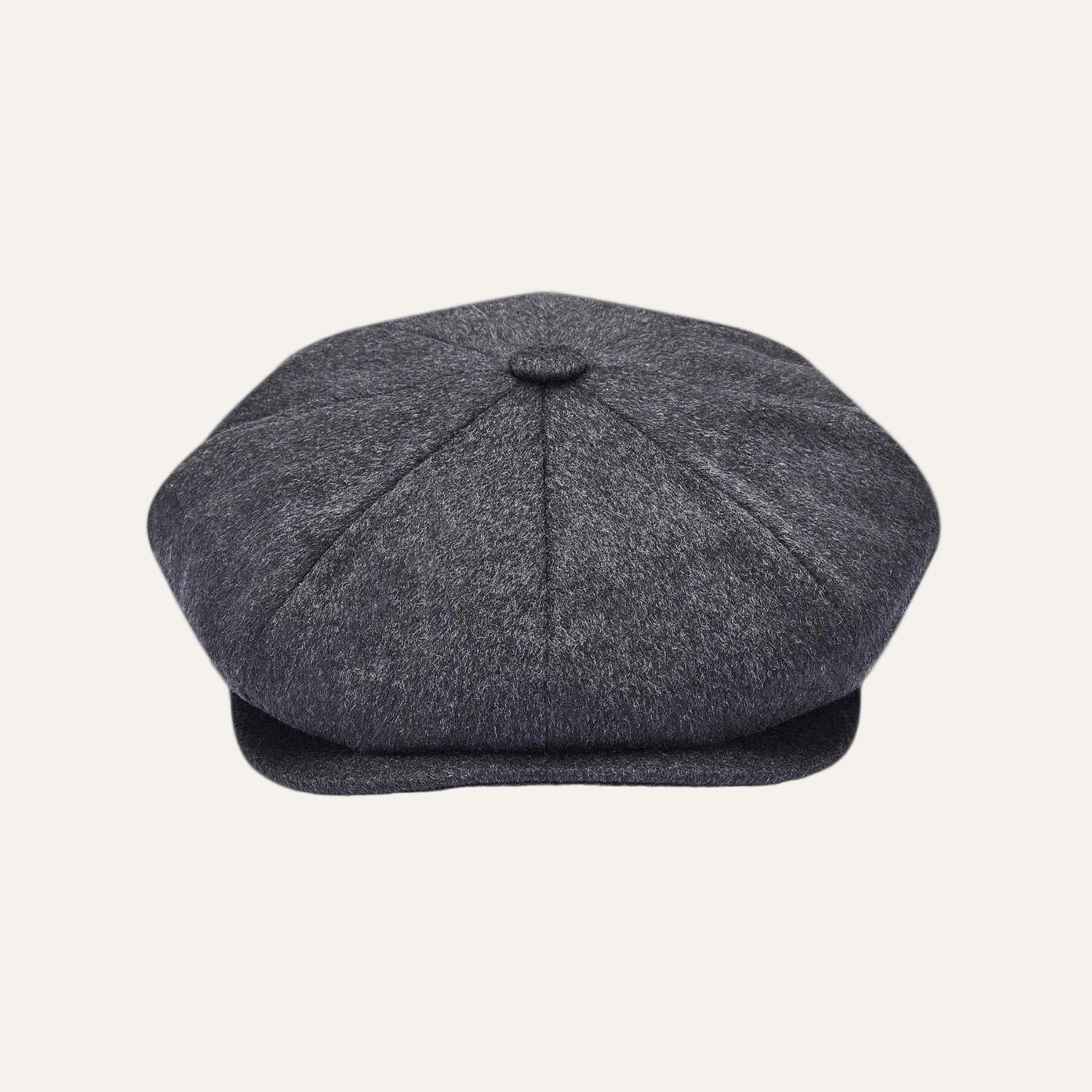 Grey 8-Piece Baker Boy Hat by City Sport , Front View