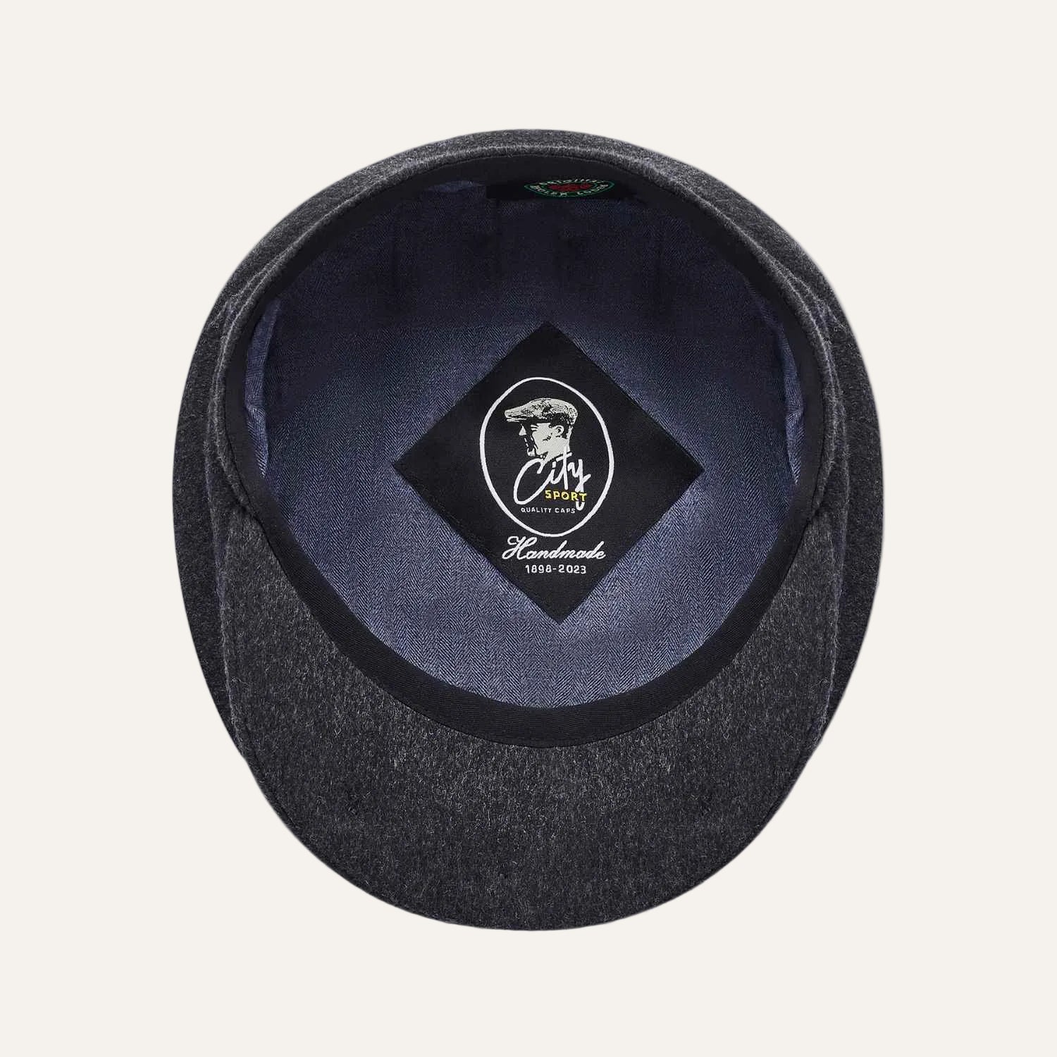 Grey 8-Piece Baker Boy Hat by City Sport , Inside View