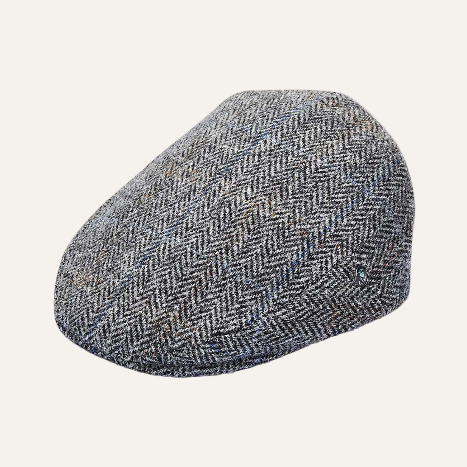 Grey Herringbone Flat Hat | Harris Tweed Flat Cap