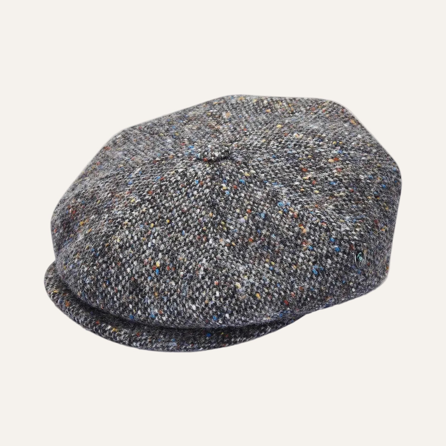 8 Piece Baker Boy Hat by City Sport | Grey Speckled Donegal Tweed Cap |