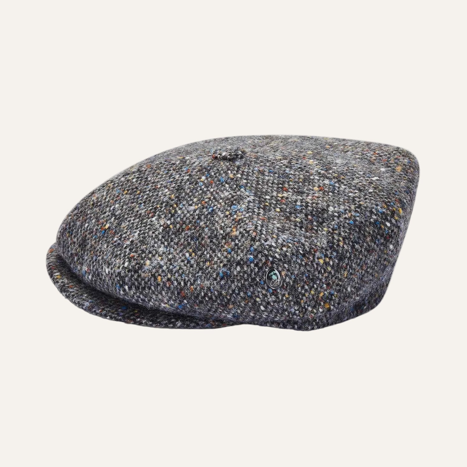 Baker Boy Hat by City Sport | Grey Speckled Donegal Tweed Cap