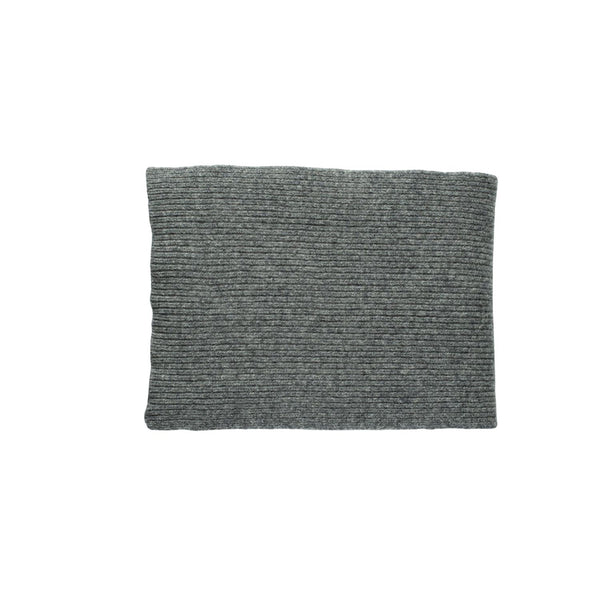 Ribbed wool scarf  -  Grey
