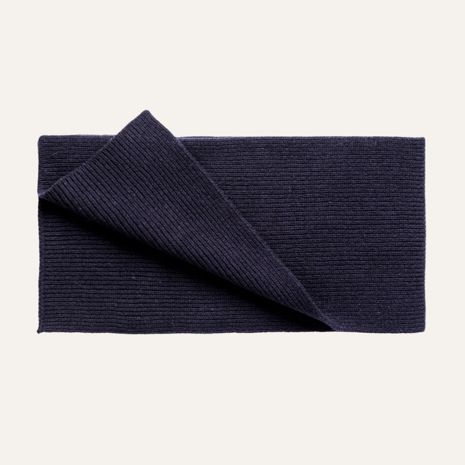 Ribbed wool scarf - Navy