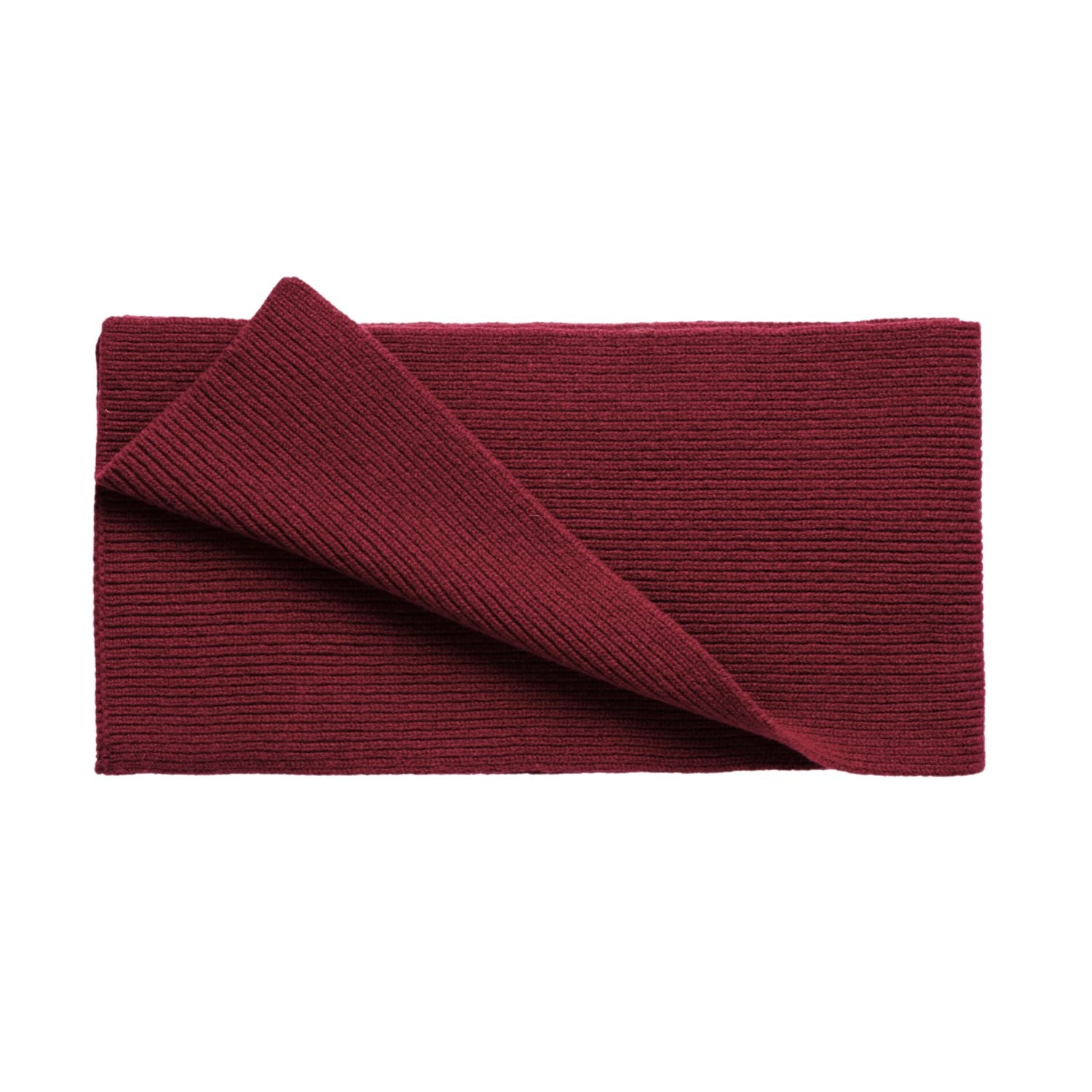 Ribbed wool scarf  -  Wine