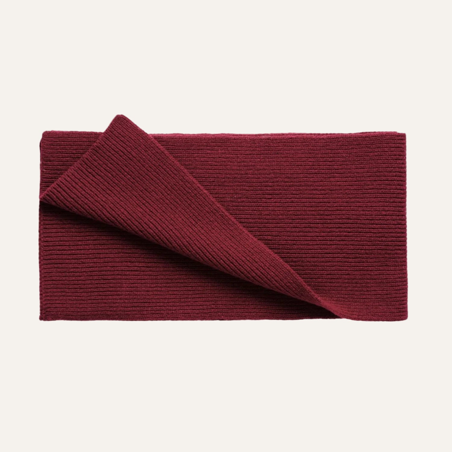 Ribbed wool scarf - Wine