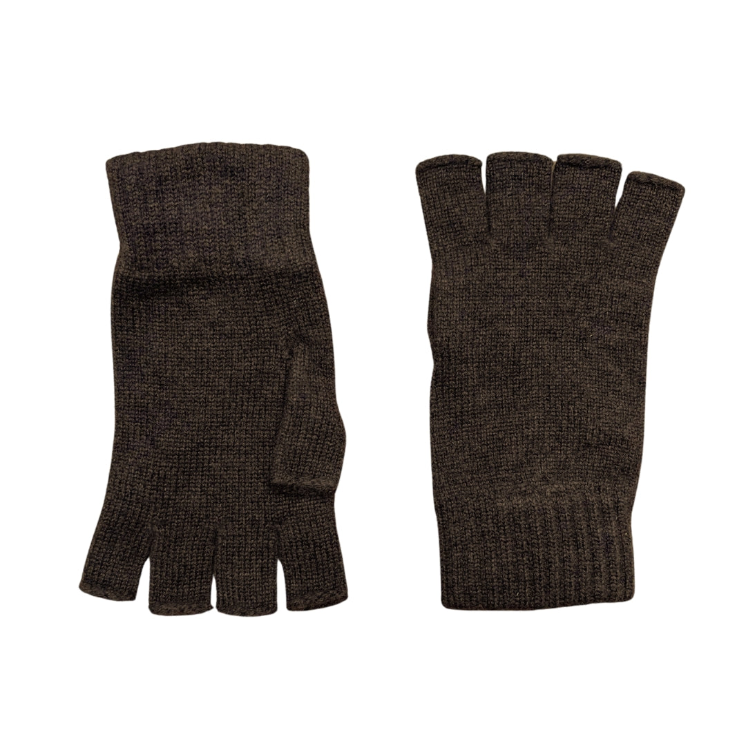 Pure Cashmere Fingerless Gloves for Men in brown