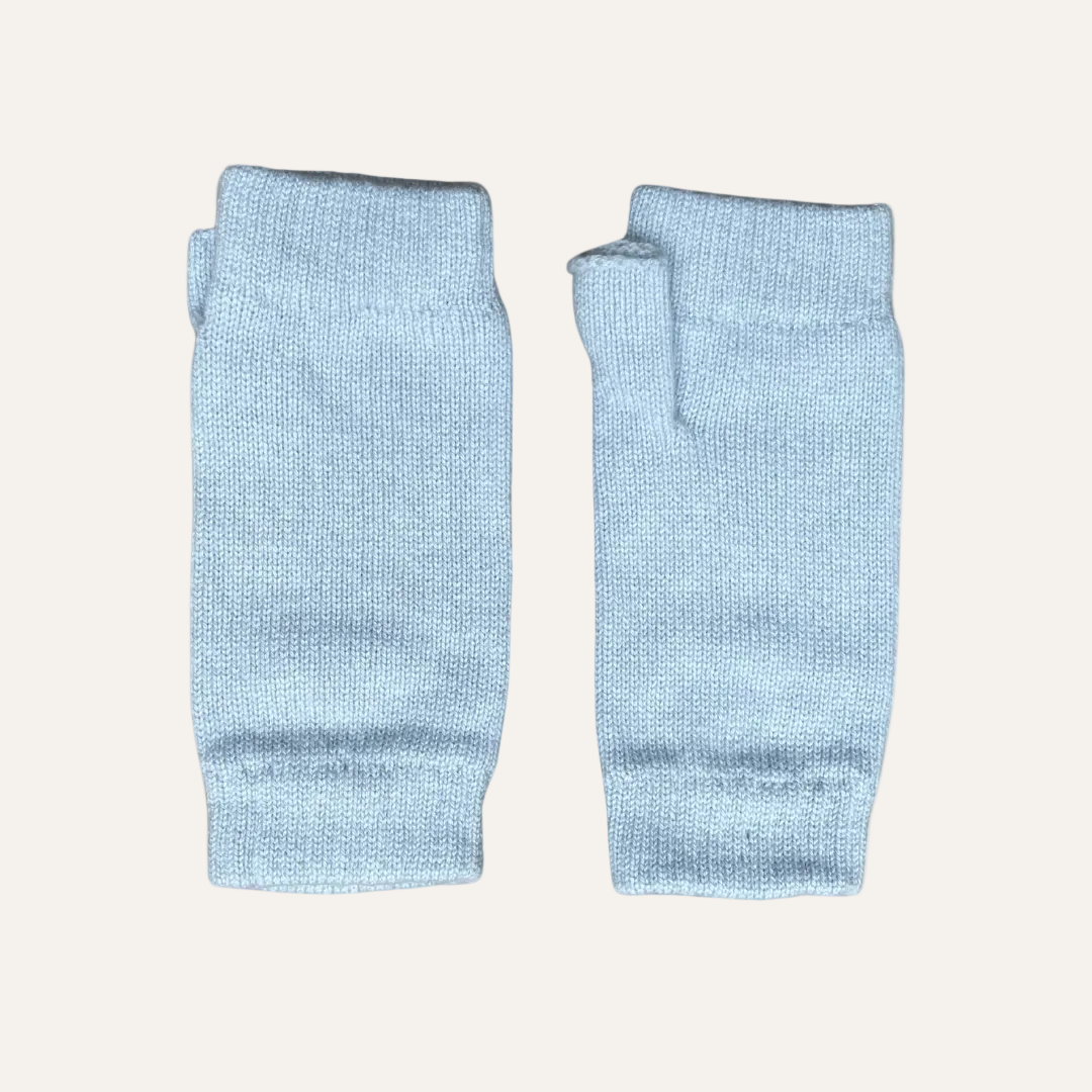 The Cashmere Choice - Wrist Warmers for Ladies - Cashmere Mittens - Light Blue