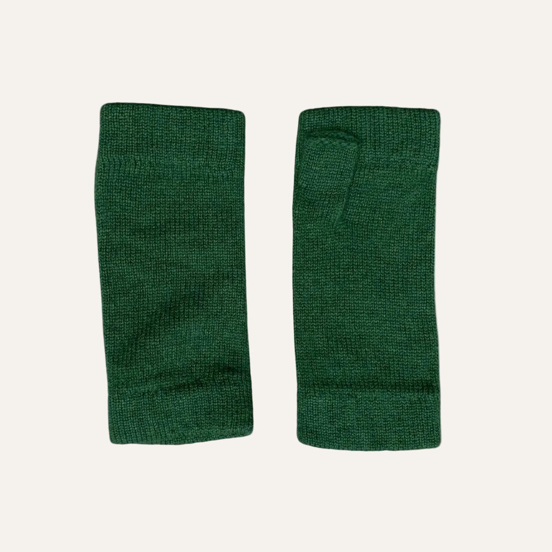 The Cashmere Choice - Wrist Warmers for Ladies - Cashmere Mittens - Green