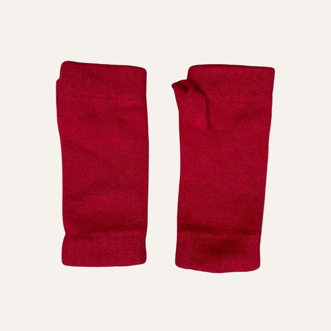 The Cashmere Choice - Wrist Warmers for Ladies - Cashmere Mittens - Red