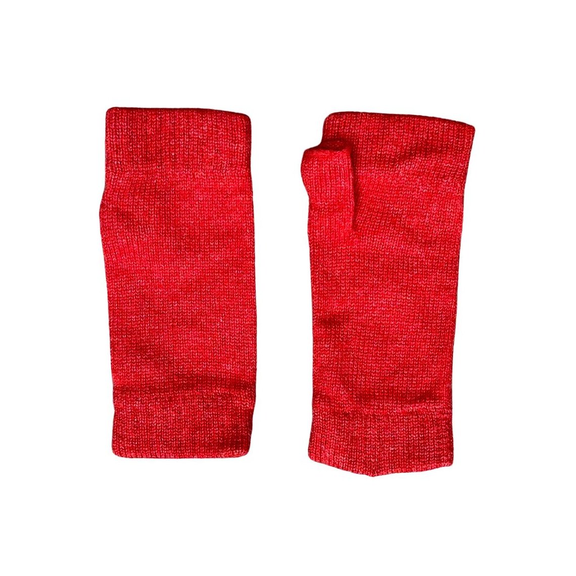 The Cashmere Choice - Wrist Warmers for Ladies - Cashmere Mittens - Strawberry Red