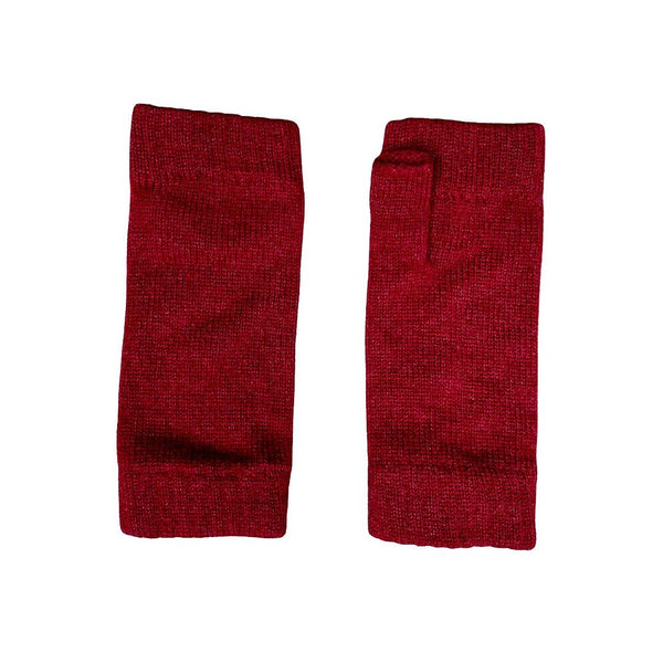 The Cashmere Choice - Wrist Warmers for Ladies - Cashmere Mittens - Maroon Wine Red