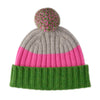 Pom Pom Hat | Grey, Green, Pink | The Cashmere Choice