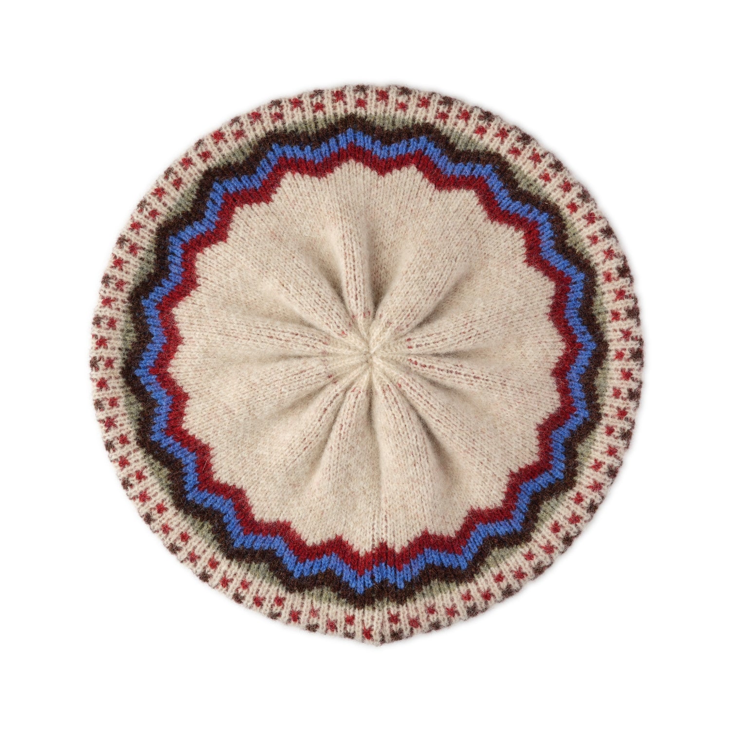 Patterned Berets- Lambswool Ladies Berets - Beige