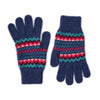 Pure Lambswool Ladies Gloves - Patterned Christmas Gloves - Blue