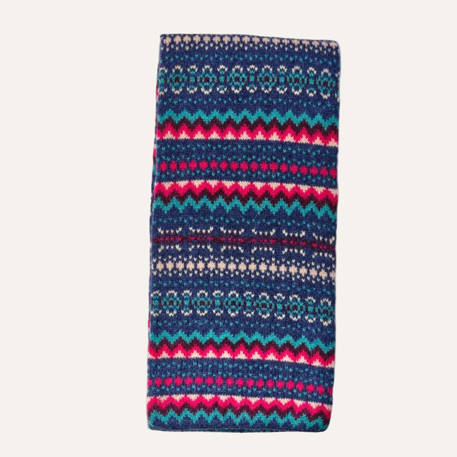 Christmas scarf - Blue patterned Ladies Scarf - Pure Lambswool