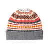 Ladies Fairisle Wool Beanie | Beige, Pink, GreyPattern | The Cashmere Choice