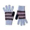 Women's Wool Gloves | Light Blue Fairisle Pattern Knitted Gloves