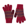 Women's Wool Gloves | Red Fairisle Pattern Knitted Gloves