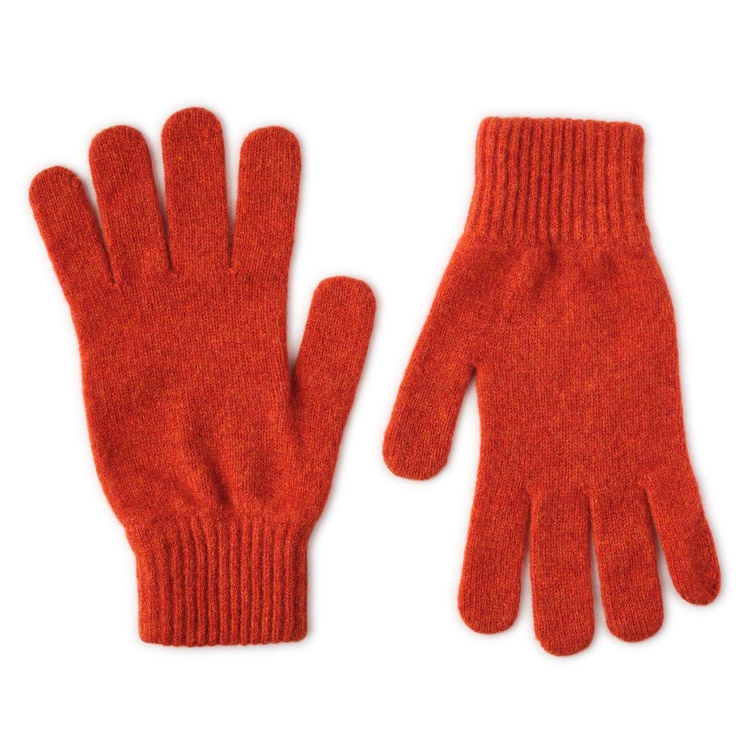 Lambswool Winter Gloves - Mens Wool Gloves UK - burnt orange - Lomond Lambswool