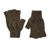 mens wool fingerless gloves - brown