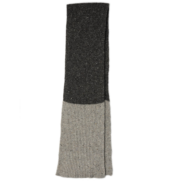 Mens Gift Grey Winter Scarf - Pure Lambswool Made in Scotland with Authentic Donegal Wool