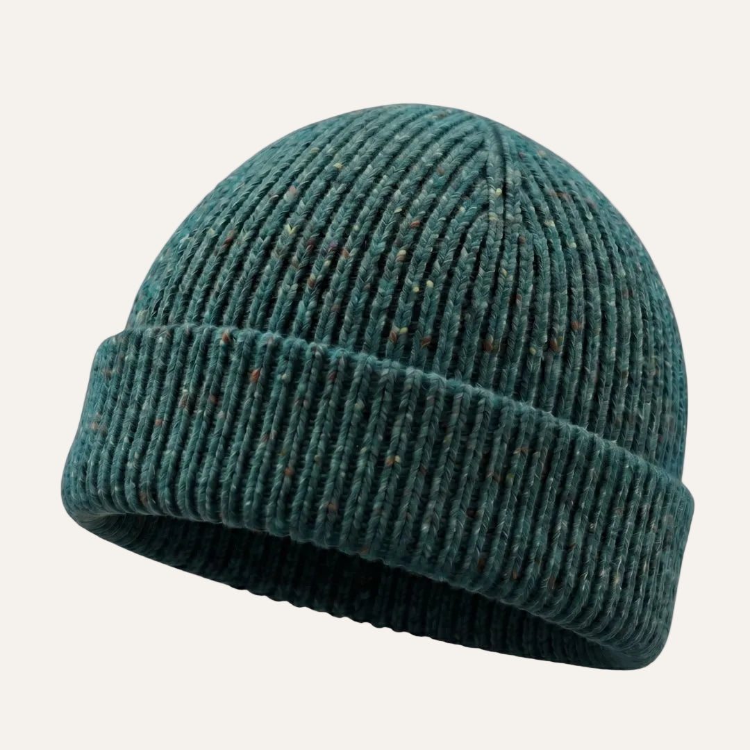 Colourful Chunky Beanie Hat | Unisex Knit hat | Donegal Wool in Blue| The Cashmere Choice