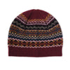 Fairisle Lambswool Beanie Hat for Men - Scotland Lochinver | Wine | The Cashnere Choice