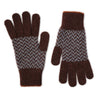Ehically Sourced Mens Pure Wool Gloves | Brown Herringbone | The Cashmere Choice