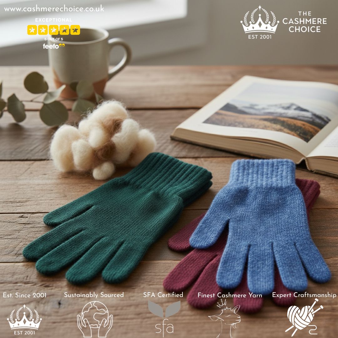 Christmas Gift - The Cashmere Choice - Cashmere Winter Gloves for Men - Lifestyle Image