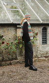 Model wearing Patterned Wool Beanie Hat |  Green Jacquard Pattern | The Cashmere Choice