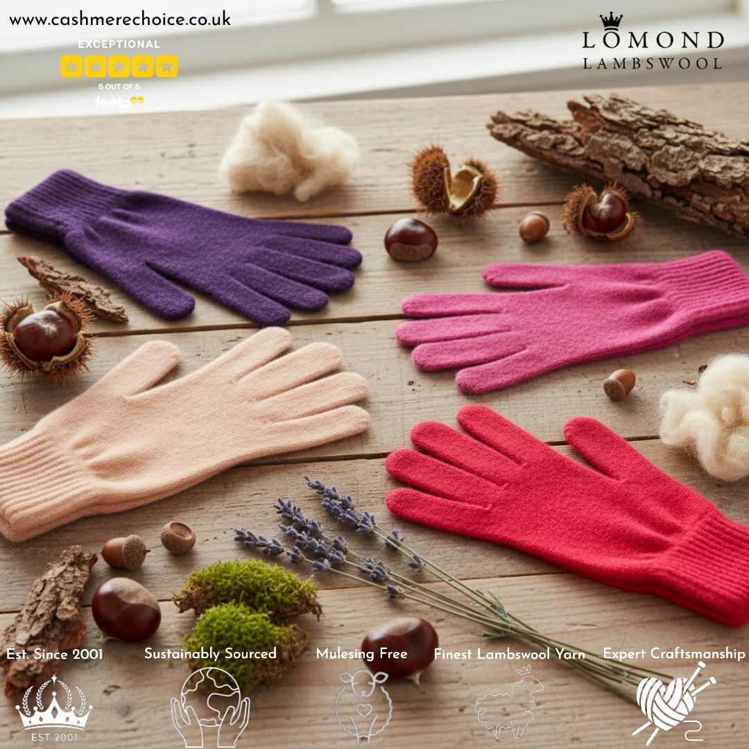 Womens Winter Gloves - Warm Lambswool Gloves - Lomond Cashmere