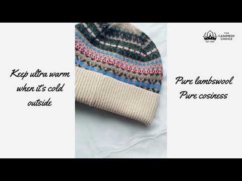 Ladies Fairisle Wool Beanie | Fairisle Pattern | The Cashmere Choice