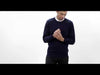 Man wearing navy blue cashmere sweater