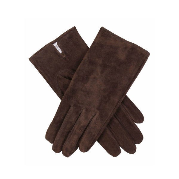 Suede ladies gloves in brown