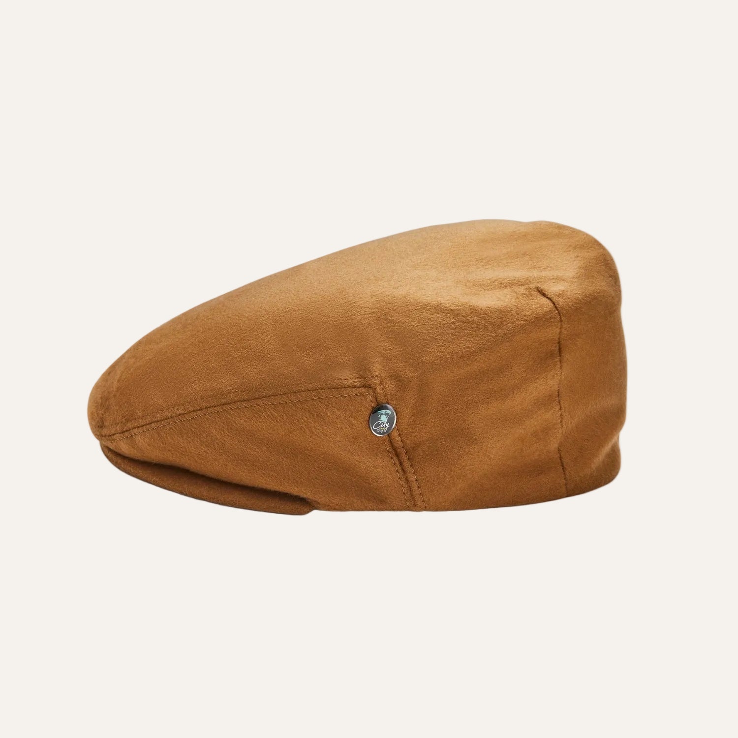 Camel Cashmere Flat Cap for Men by CitySport | Side View | The Cashmere Choice