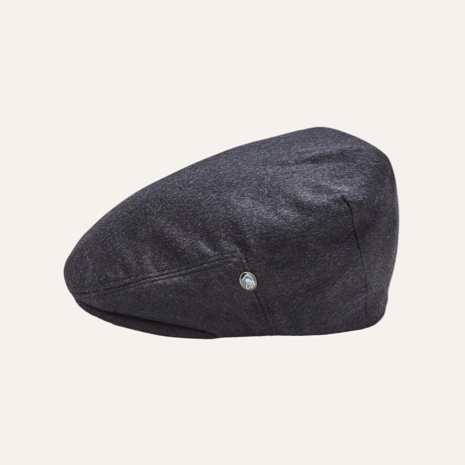 Grey Cashmere Flat Cap by CitySport - Side View
