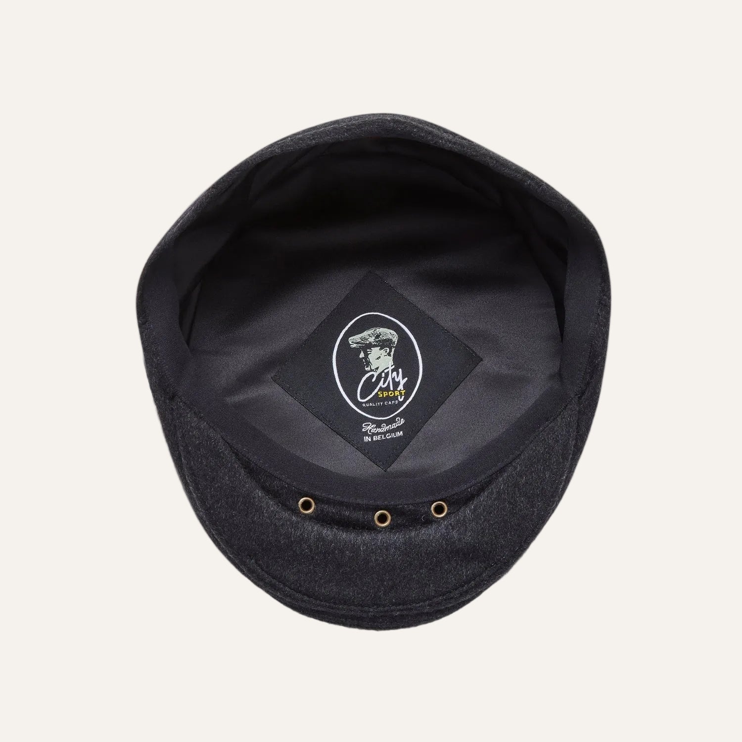Grey Cashmere Flat Cap by CitySport - Inside View - The Cashmere Choice