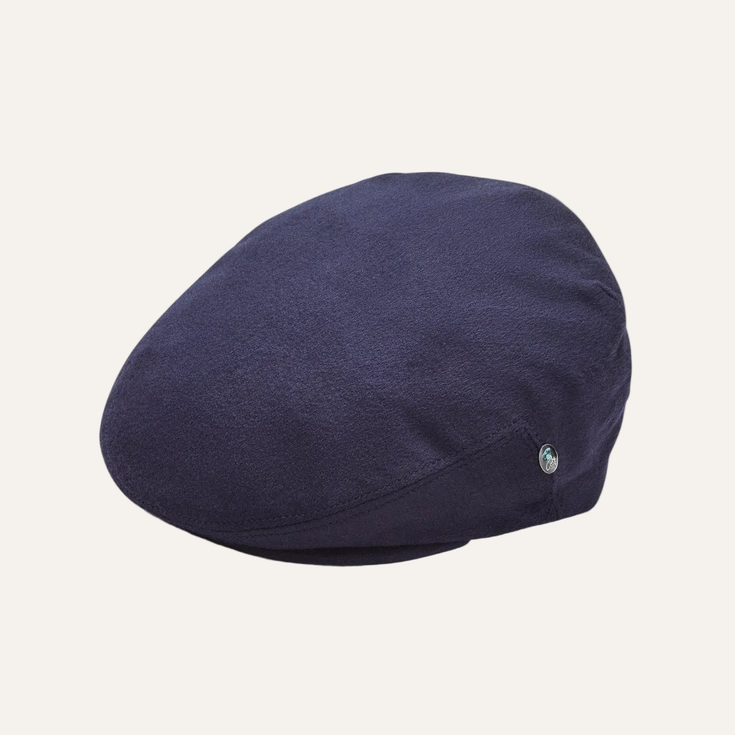 Navy Cashmere Flat Cap for Men by CitySport | Side View | The Cashmere Choice