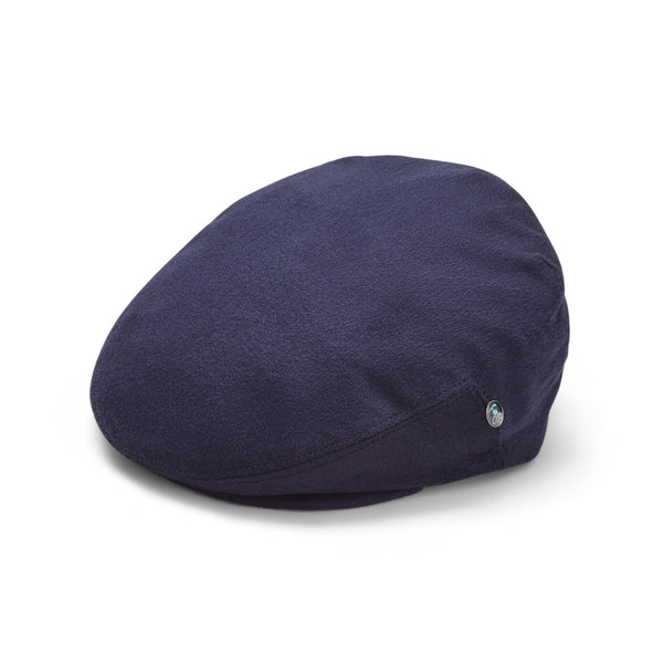 Navy Cashmere Flat Cap for Men by CitySport | Side View | The Cashmere Choice