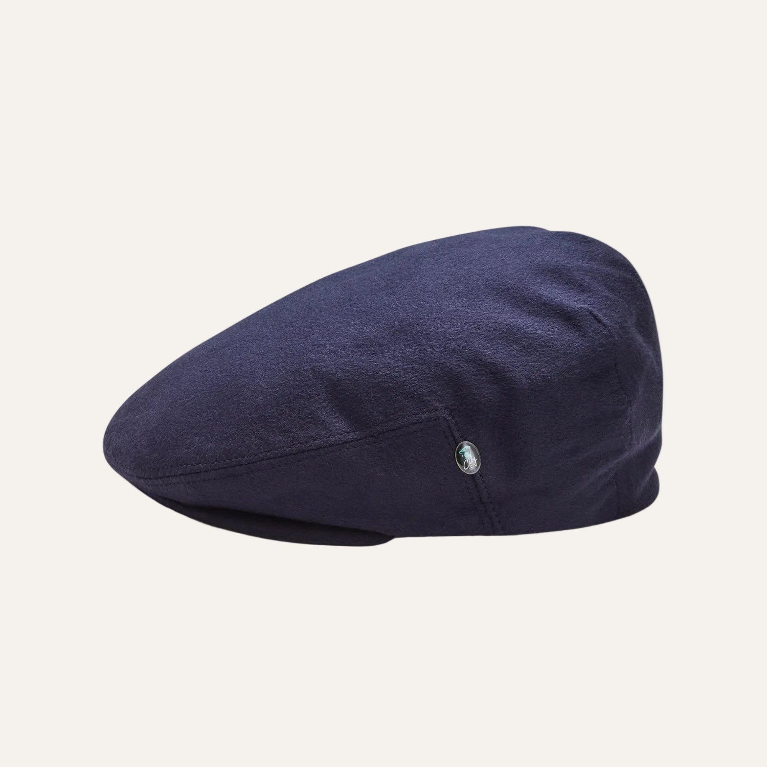 Navy Cashmere Flat Cap for Men by CitySport | Side View | The Cashmere Choice