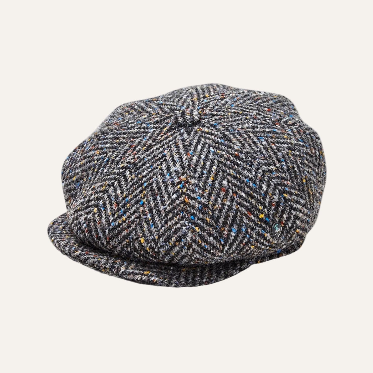 Donegal Tweed 8 Piece Baker Boy Cap | Speckled Herringbone | City Sport