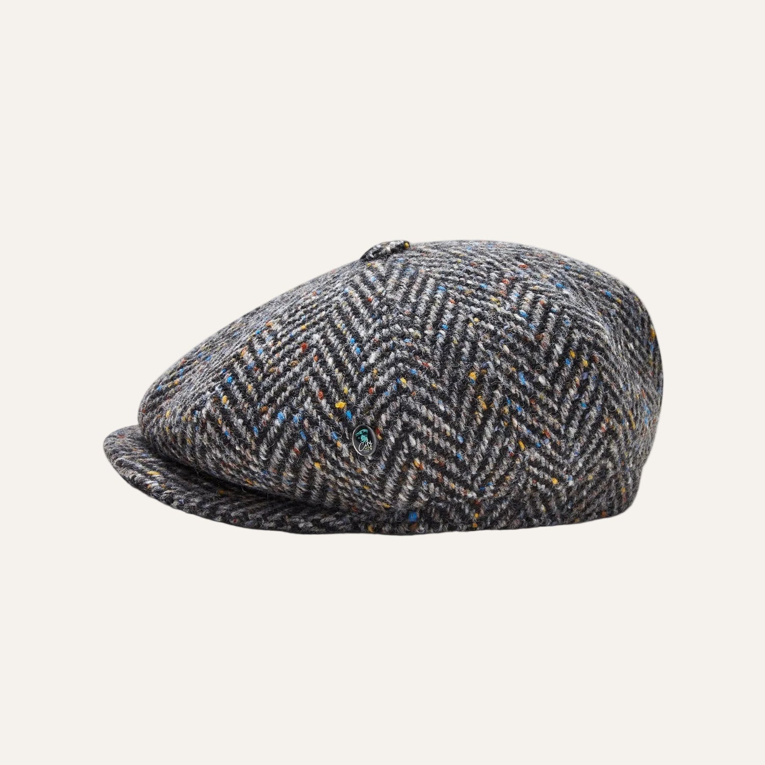 Donegal Tweed 8 Piece Baker Boy Cap | Speckled Herringbone | City Sport