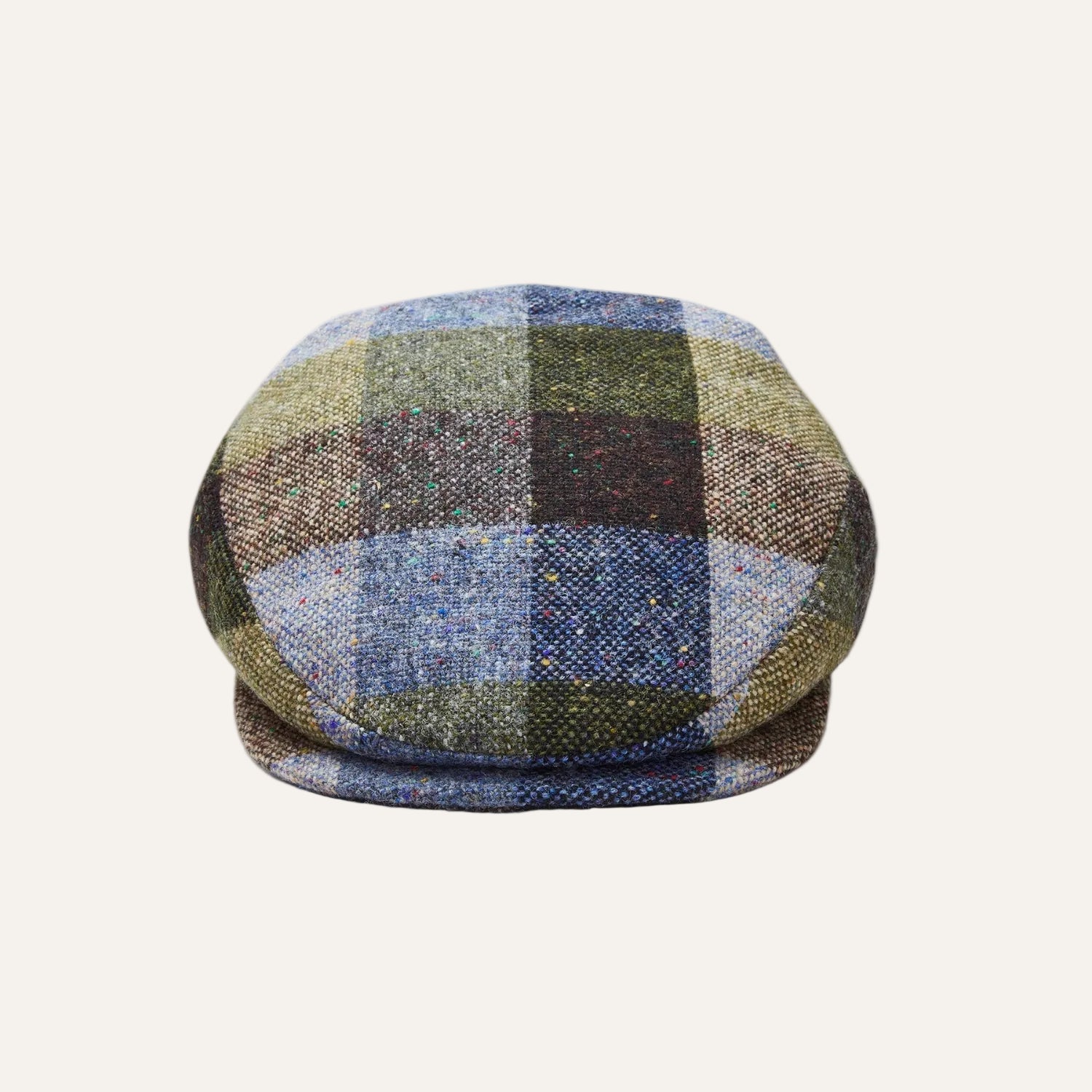Donegal Tweed Flat Cap | Extended Peak Blue Green Check | City Sport