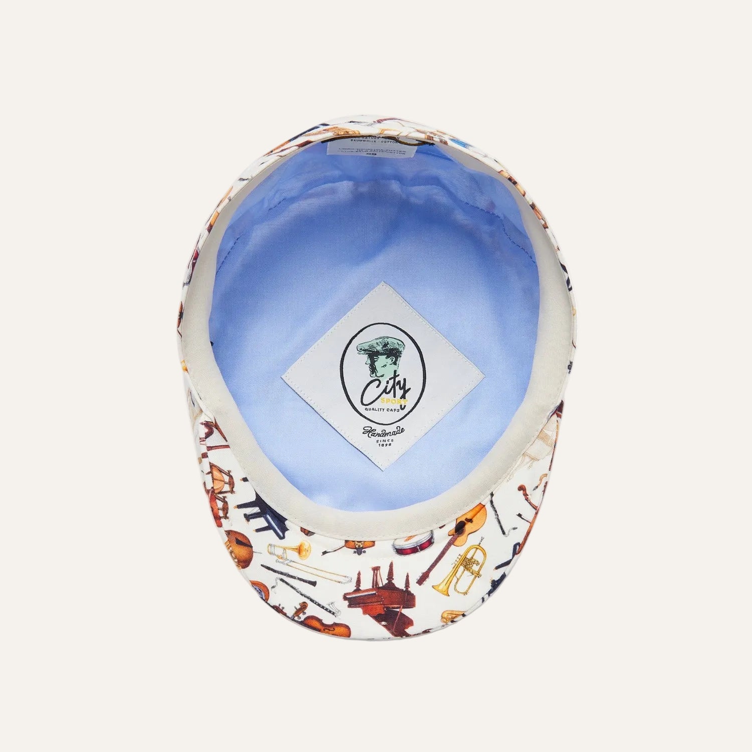 Inside of Musical Summer Flat Cap UK | The Cashmere Choice