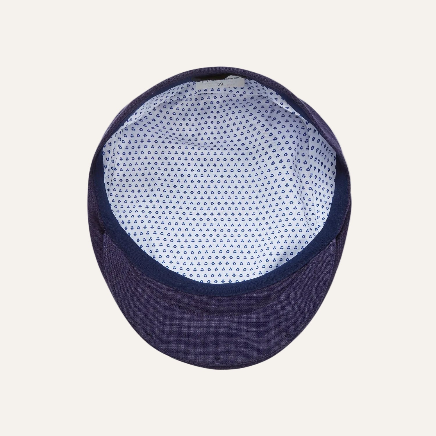 Mens Summer Cap Interior | Linen | Navy Blue | City Sport