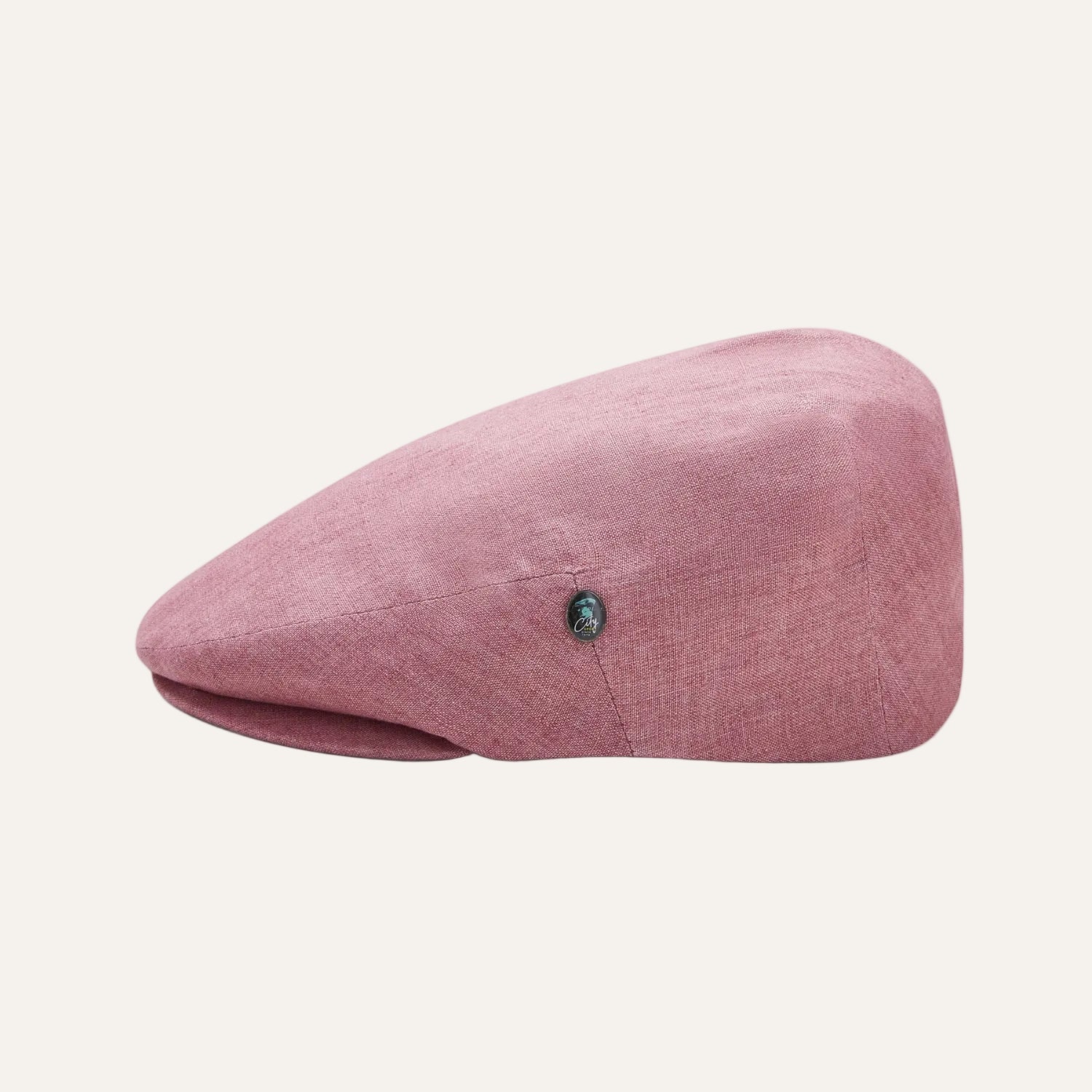 Side View Mens Summer Cap | Linen | Pink | City Sport